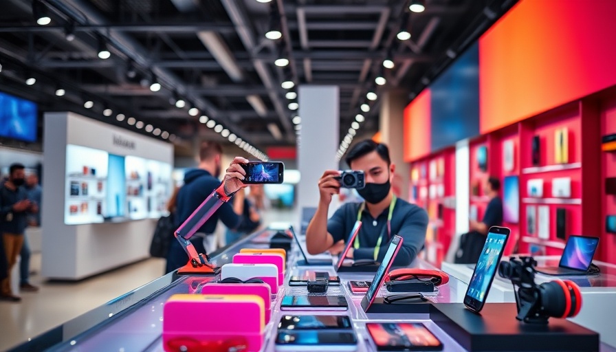 Vibrant gadgets on display at a tech exhibition, Midday Stock Movers