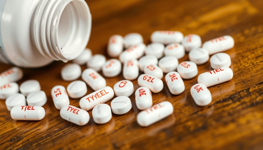 Close-up of Tylenol pills on wooden surface, autism and acetaminophen link.