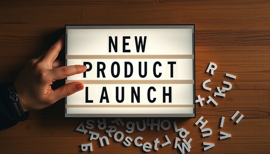 Lightbox displaying 'NEW PRODUCT LAUNCH' with scattered letters around, highlighting seasonal product launch success.