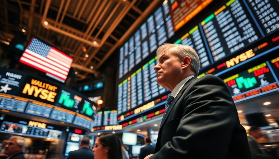 Trader on stock exchange floor analyzing market trends for business lenders.