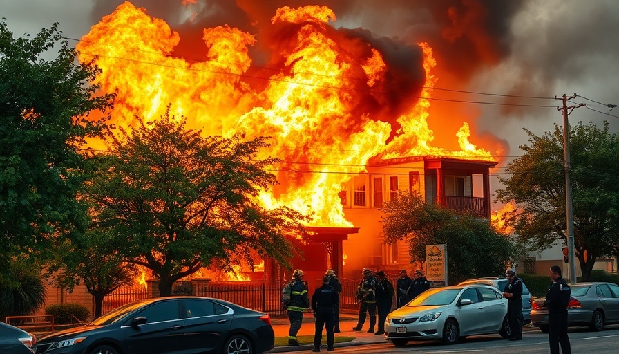 Grand Blanc church shooting: Officers watch as fire engulfs building.