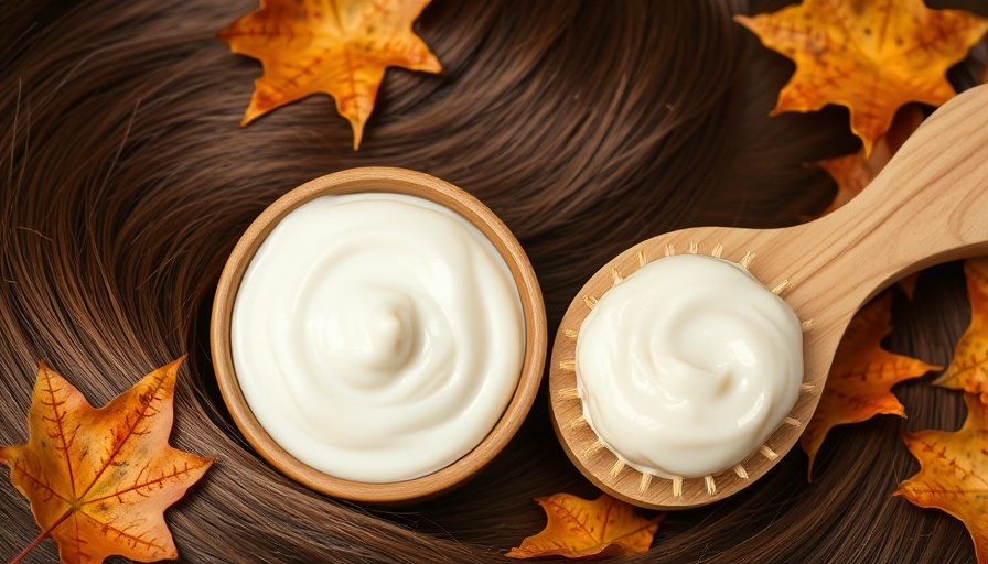 Fall hair treatments setup with cream and brush.