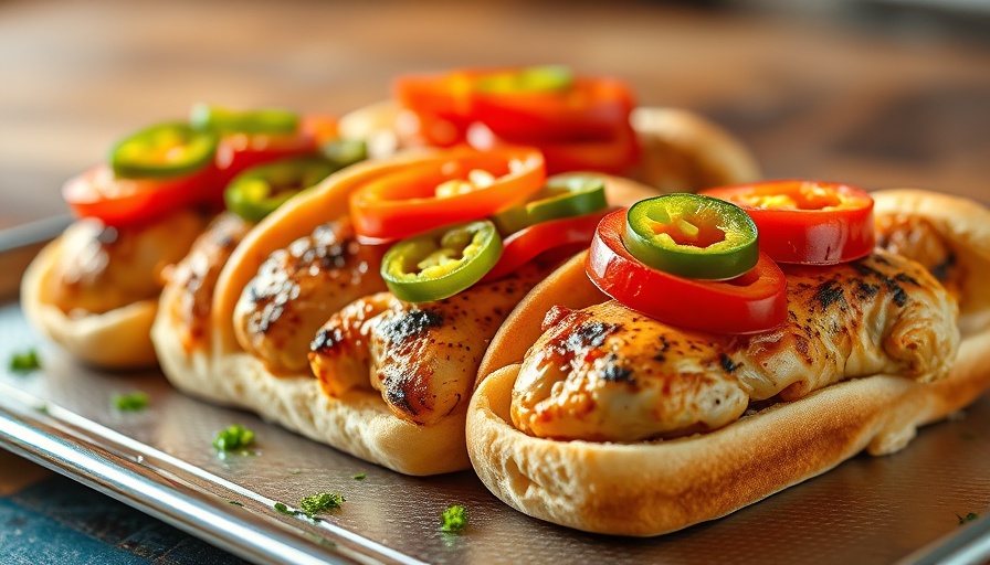 Appetizing slow cooker Italian chicken sandwiches on a tray.