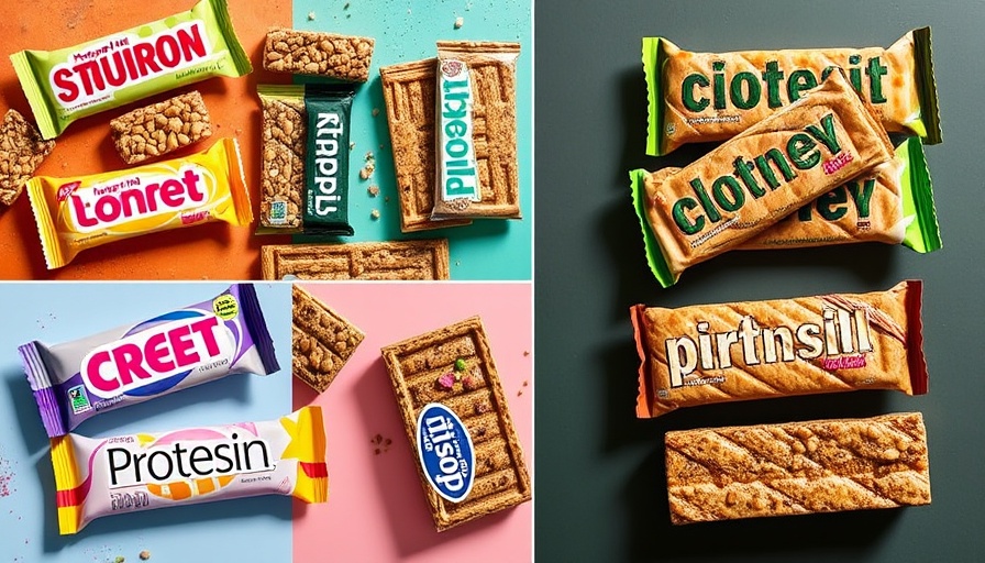 Assorted clean protein bars in vibrant packaging, Myrtle Beach.