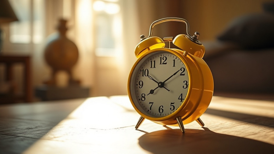 Yellow alarm clock highlights dark side of daylight saving time effects.