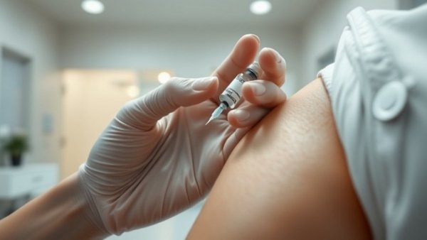 Close-up vaccination scene, illustrating political divide vaccination attitudes.