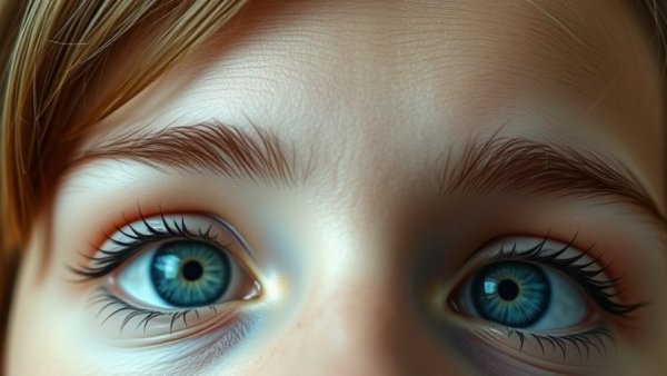 Close-up of blue eyes highlighting body dissatisfaction in adolescents.