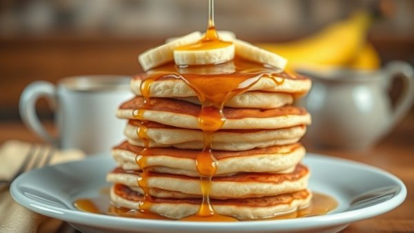 Healthy Recipes Grand Strand: Banana pancakes with syrup.