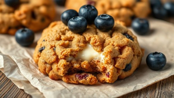 Healthy Copycat Blueberry Cheesecake Crumbl Cookies on parchment.
