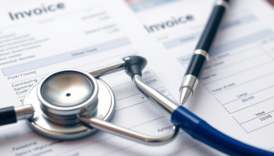 Stethoscope and pen on medical invoice affecting credit score.