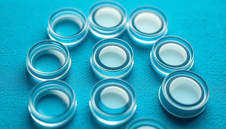 Close-up of daily contacts vs monthlies on blue background.