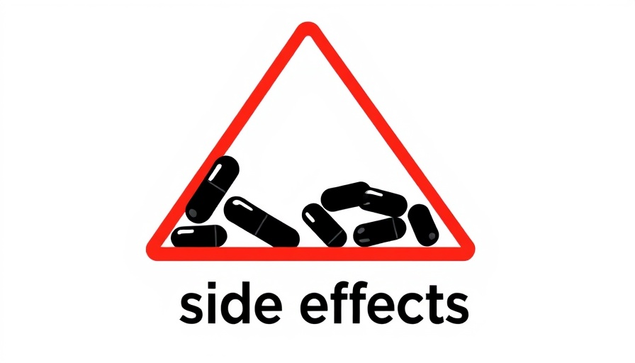 Warning sign highlighting physical health side effects of psychotropic medication.