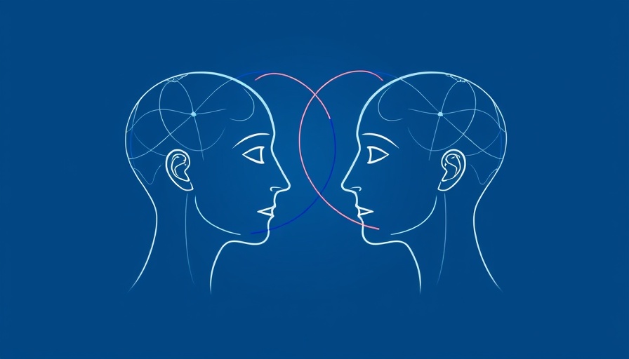 Two stylized heads connected by lines symbolizing digital peer support.
