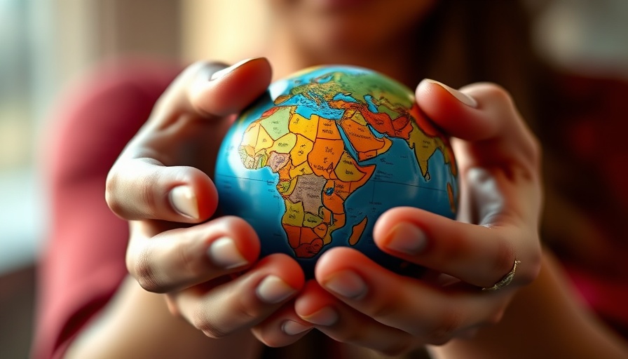 Close-up of person holding globe representing effective mental health treatment worldwide.