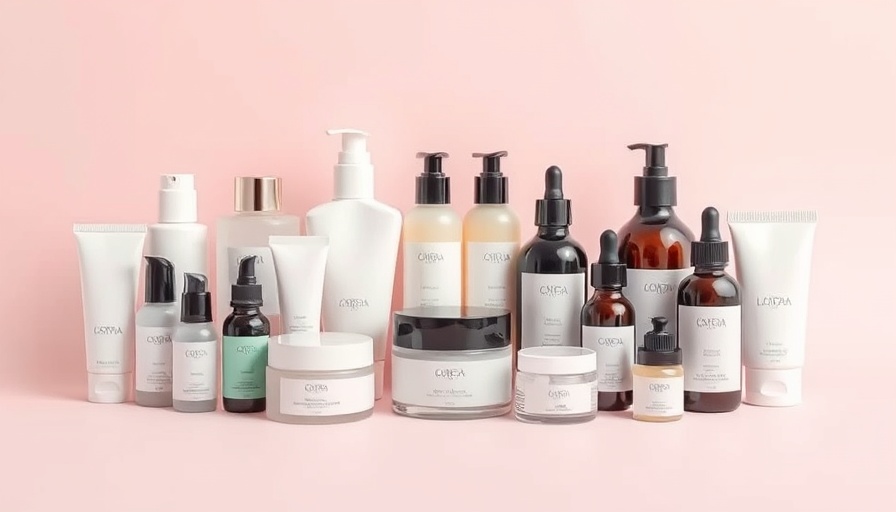 Pregnancy safe skincare products, Myrtle Beach focus, minimalist display.