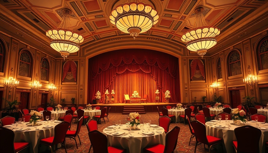 Vintage ballroom in luxury hotel with ornate decor for Taylor Swift Eras Tour.