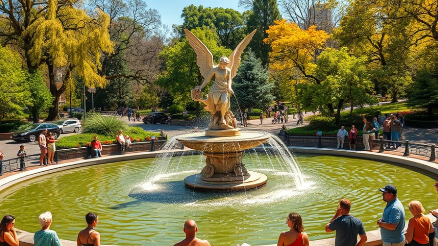 Perfect day on the Upper East Side featuring Bethesda Terrace and fountain.