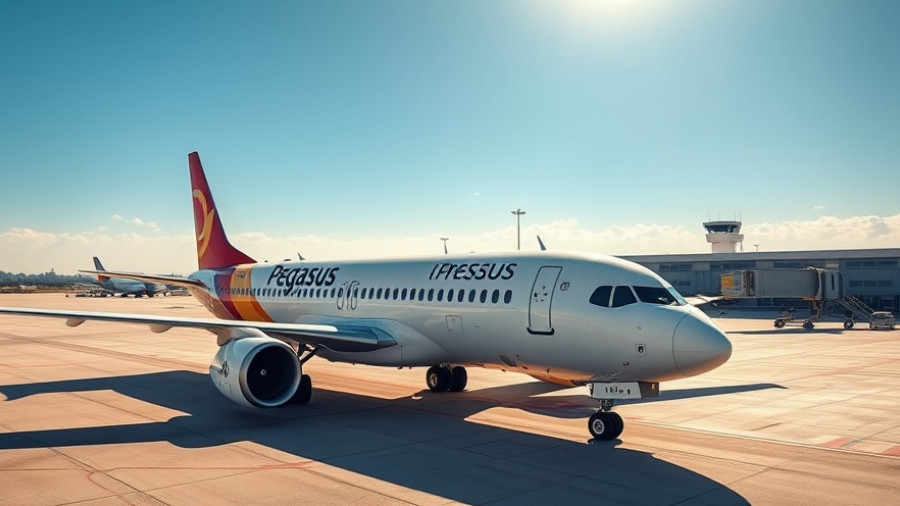 Pegasus Airlines jet on tarmac for new Izmir Barcelona route