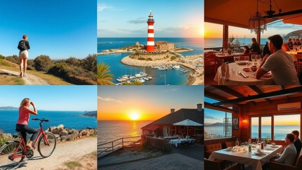 Collage showcasing Cap Ferret travel experiences with scenic and cultural highlights.