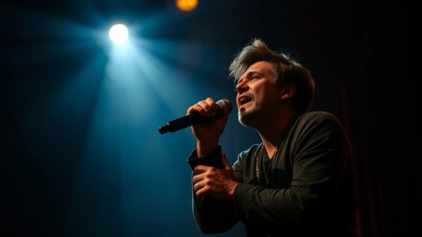 Musicians in dramatic stage setup for Rosalía Lux album collaboration performance.