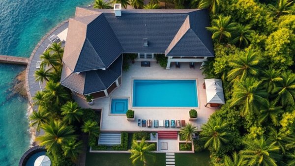 Luxurious tropical villa for luxury honeymoon destinations.