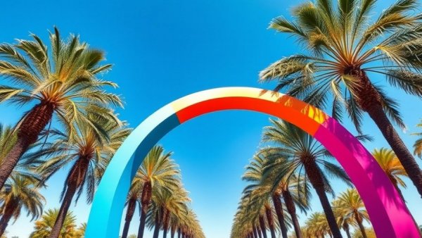 Colorful archway in Santa Barbara highlighting luxury travel trends.