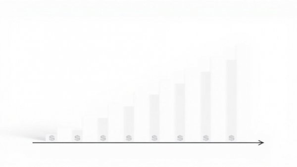 Minimalist wealth growth chart with dollar pattern for future of luxury hotels.