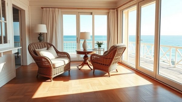 Inviting coastal hotel room with ocean view, ideal for direct hotel bookings.