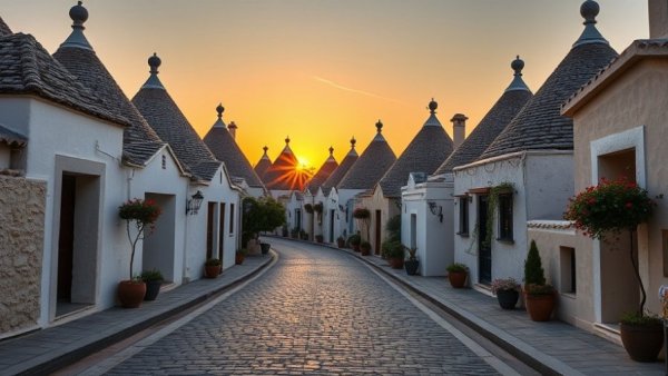 Charming trulli houses in Southern Italy at sunset, Exclusive Southern Italy Tour Flash Sale