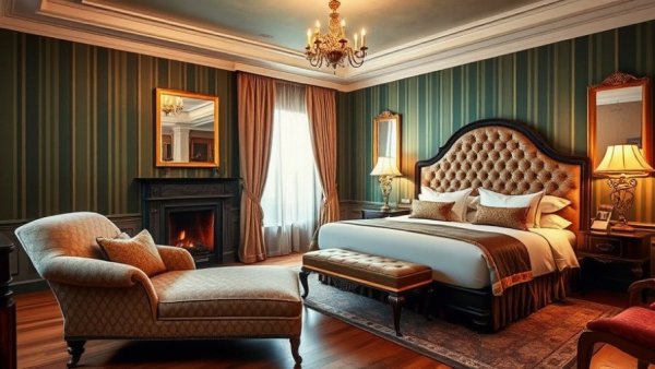 Luxurious boutique hotel room with classic decor, exclusive boutique hotels.