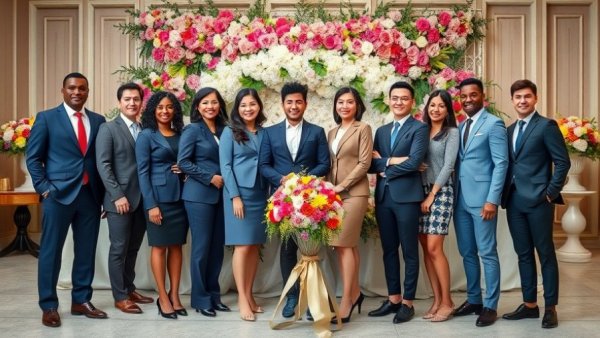 Luxury Hotels in Bodrum business meeting with a floral backdrop.