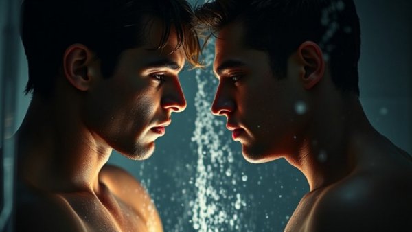 Heated confrontation in steamy shower setting from Heated Rivalry filming locations.