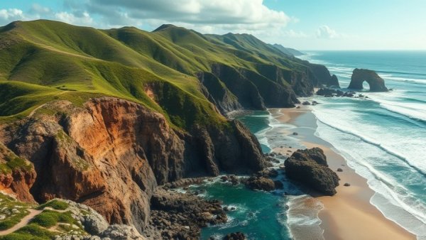 Scenic rugged coastline for luxury travel experiences.