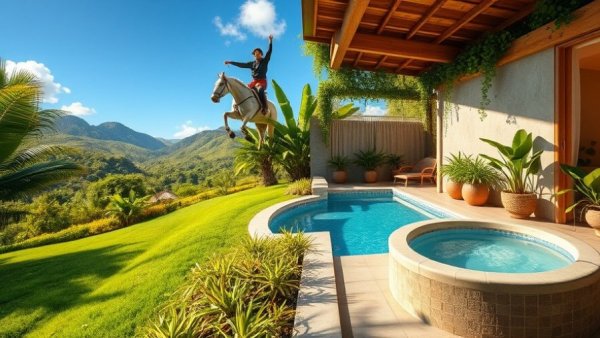 Luxurious spa and scenic views at a longevity clinic in Costa Rica.