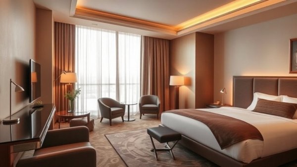 Modern hotel room by Revo Hospitality featuring elegant design.