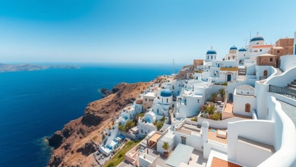 Picturesque cliffside village overlooking the sea, most beautiful villages in the world.