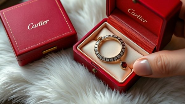 Investment jewelry 2026: Cartier bracelet display in red box.