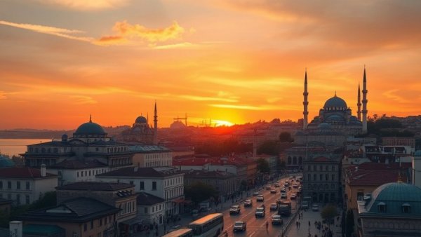 Scenic Istanbul cityscape at sunset related to Turkish travel lawsuit against Expedia.