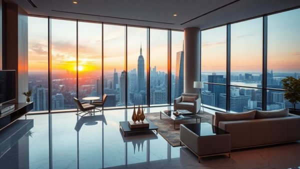 Luxurious apartment with skyline view illustrating branded residence boom.