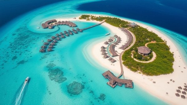 Aerial view of Nobu Maldives Hotel and Restaurant launch setting