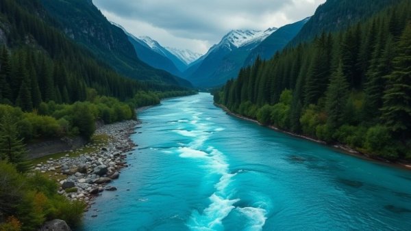 Pristine turquoise river in mountain valley for luxury family travel experiences.