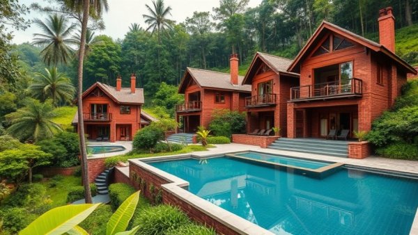 Luxury hotels in South India nestled in lush greenery.