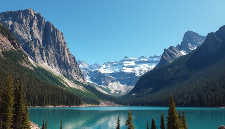 Beautiful mountain and lake scene in top ecotourism destination.