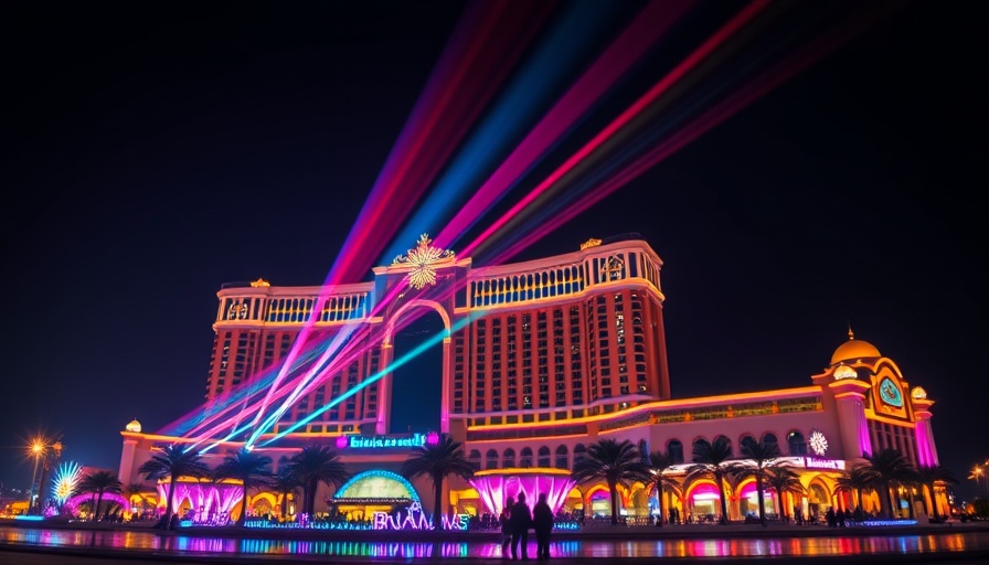 Emirates Palace at night with vibrant lights, Abu Dhabi weather.