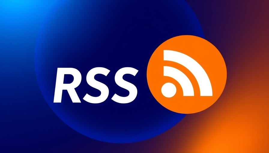 Sleek digital logo for RSS feeds on a blue background