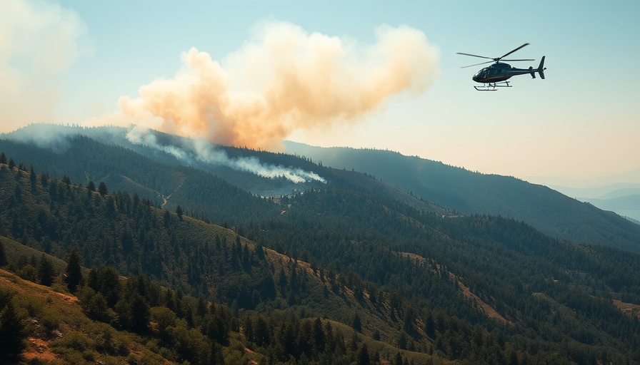 Wildfire near Marseille affecting flights as helicopter hovers.