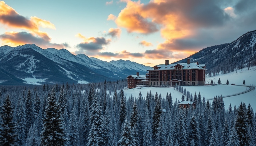 Snowy luxury hotel setting in December, best places to visit in December.
