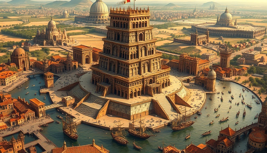 Famous Renaissance paintings depicting the Tower of Babel with intricate details.