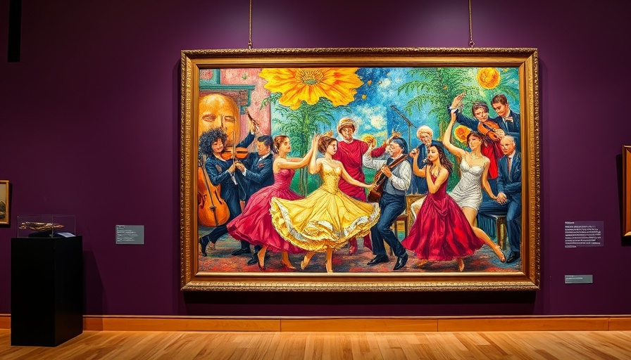 Neo-Impressionist painting at National Gallery with dancers and musicians.