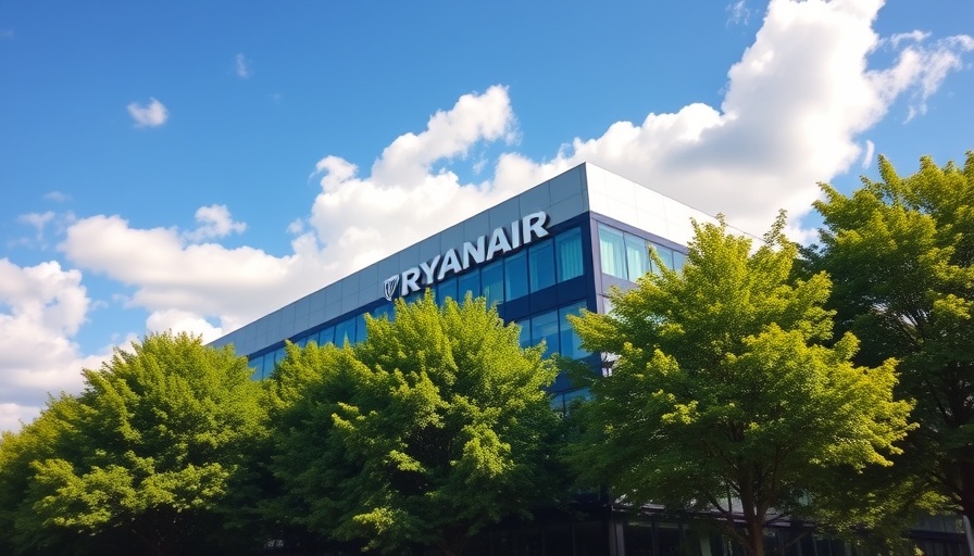 Ryanair office building, sunny day, Greece Air Traffic Control issues